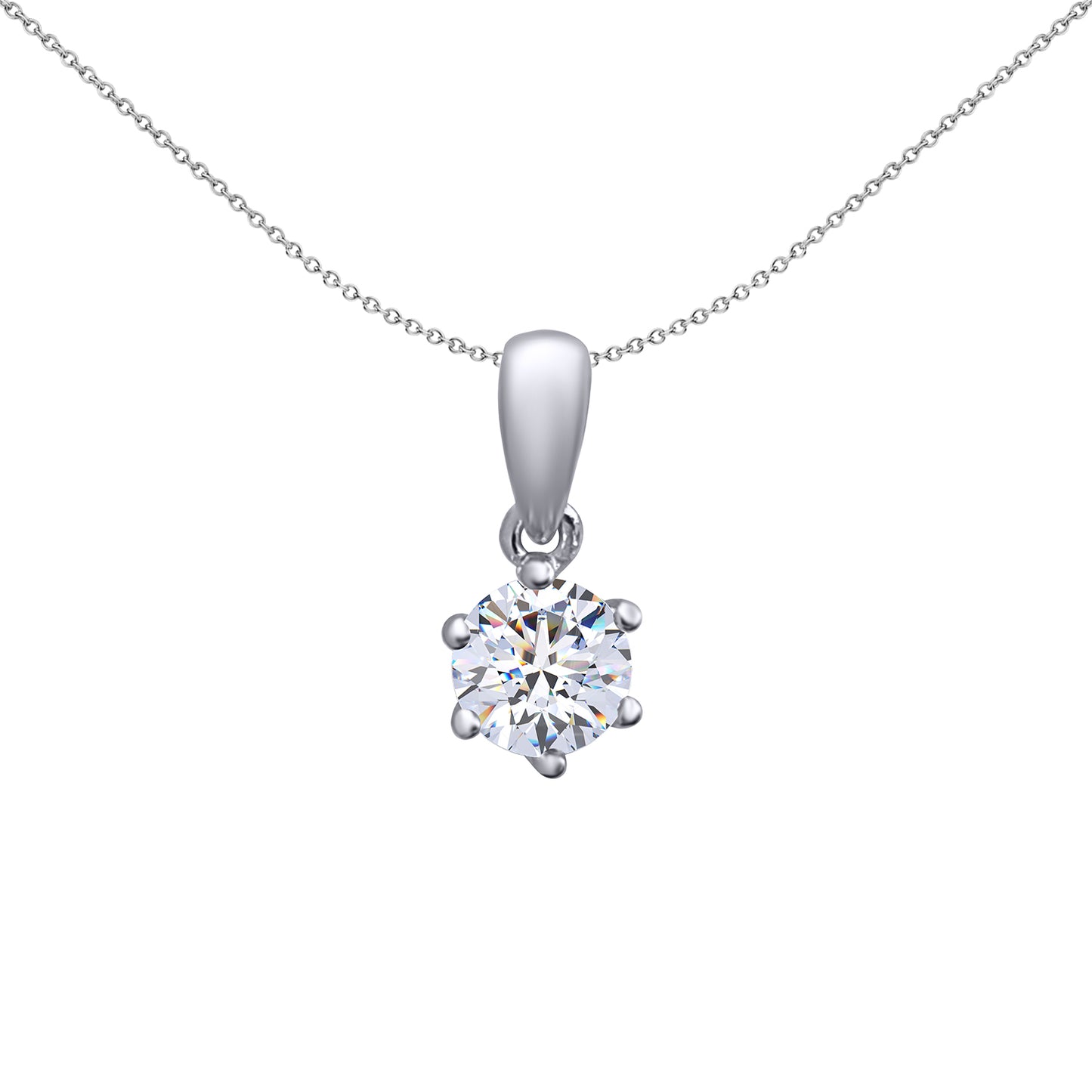 925 Silver  4mm ½ Carat CZ Solitaire Pendant - APD064