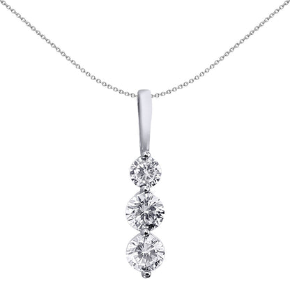 925 Silver  CZ Snowman Trilogy Charm Pendant 24mm - APD066