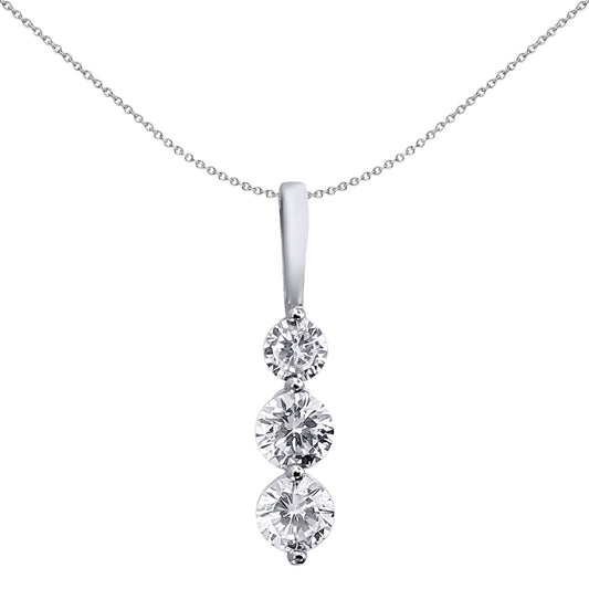 925 Silver  CZ Snowman Trilogy Charm Pendant 24mm - APD066