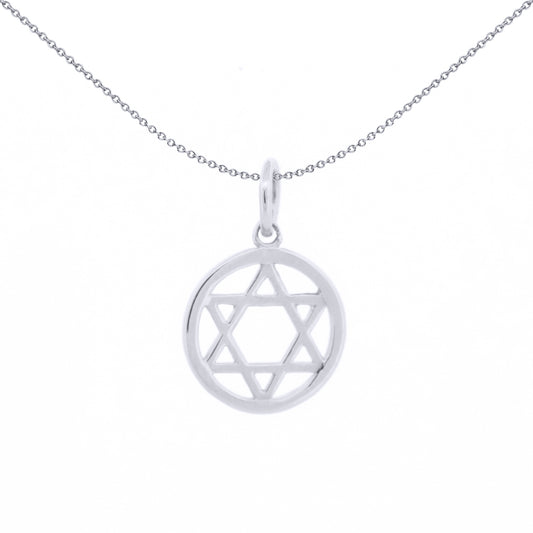 Unisex Silver  Magen David Star Halo Ring Charm Pendant - APD168