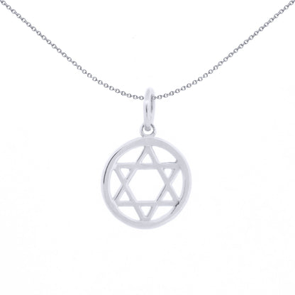 Unisex Silver  Magen David Star Halo Ring Charm Pendant - APD168