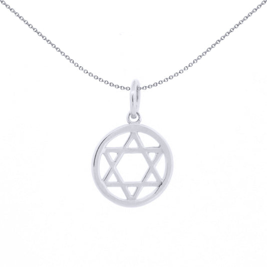 Unisex Silver  Magen David Star Halo Ring Charm Pendant - APD168