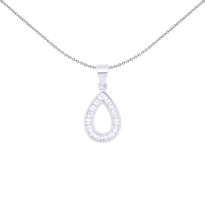 Silver  Round CZ Channel Set Avocado Charm Pendant - APD217