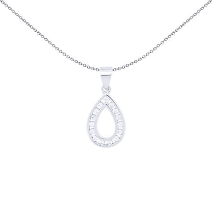 Silver  Round CZ Channel Set Avocado Charm Pendant - APD217