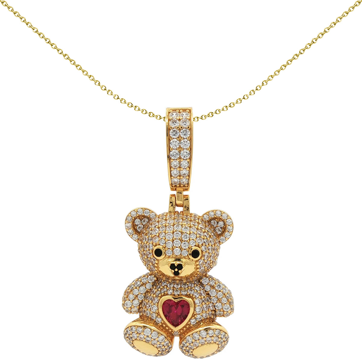 Gold-Plated Sterling Silver Cubic Zirconia Pendant - APD237-GP