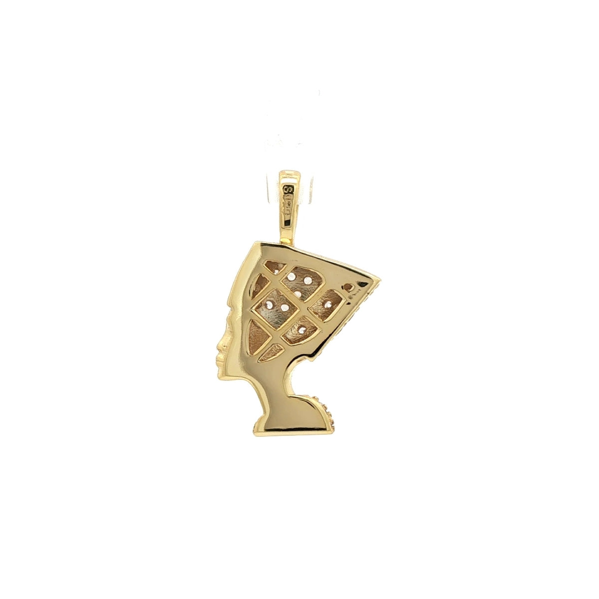 14k Gold-plated Silver  CZ Egyptian Queen Nefertiti Queen Pendant - APD238-GP