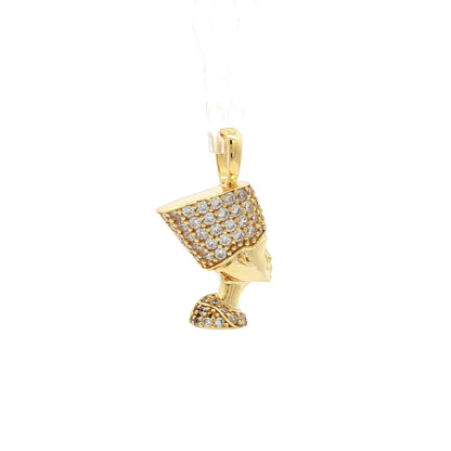 14k Gold-plated Silver  CZ Egyptian Queen Nefertiti Queen Pendant - APD238-GP