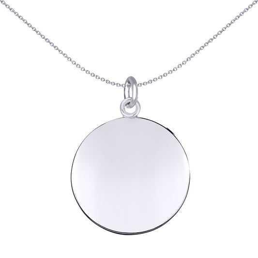 Sterling Silver  Round St Christopher Medallion Pendant 19mm - APM013