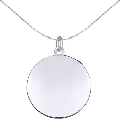 Sterling Silver  Round St Christopher Medallion Pendant 22mm - APM014