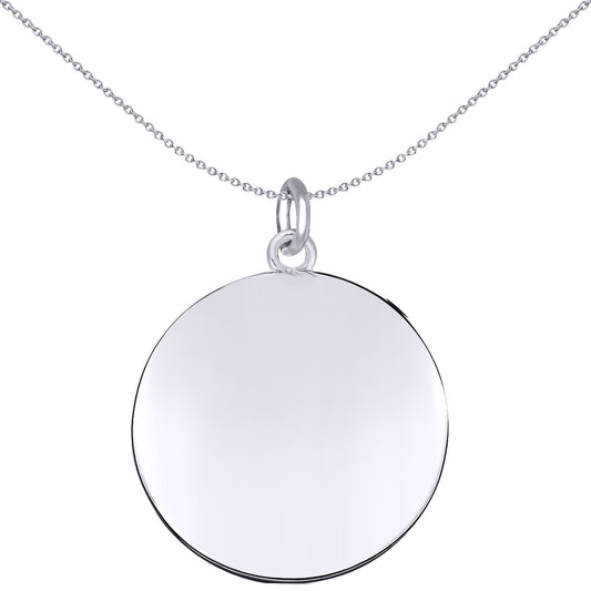 Sterling Silver  Round St Christopher Medallion Pendant 22mm - APM014