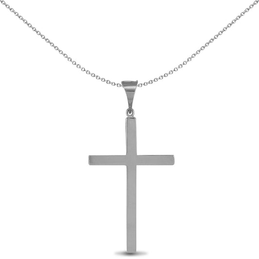 Sterling Silver  solid stamped Religious Cross Pendant 56mm - APX010