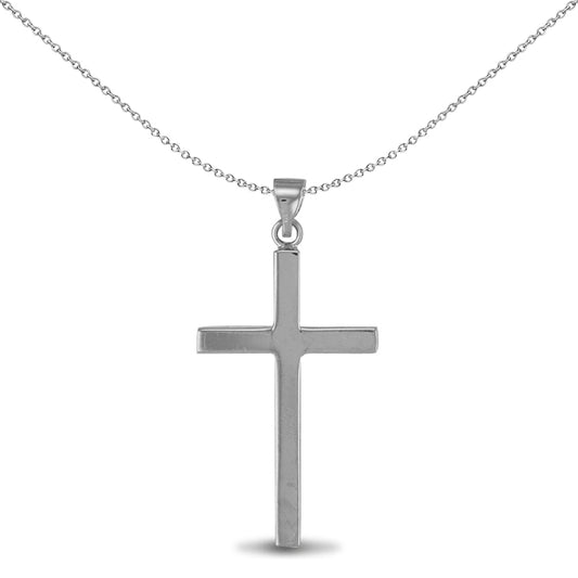 Sterling Silver  solid stamped Religious Cross Pendant 39mm - APX011