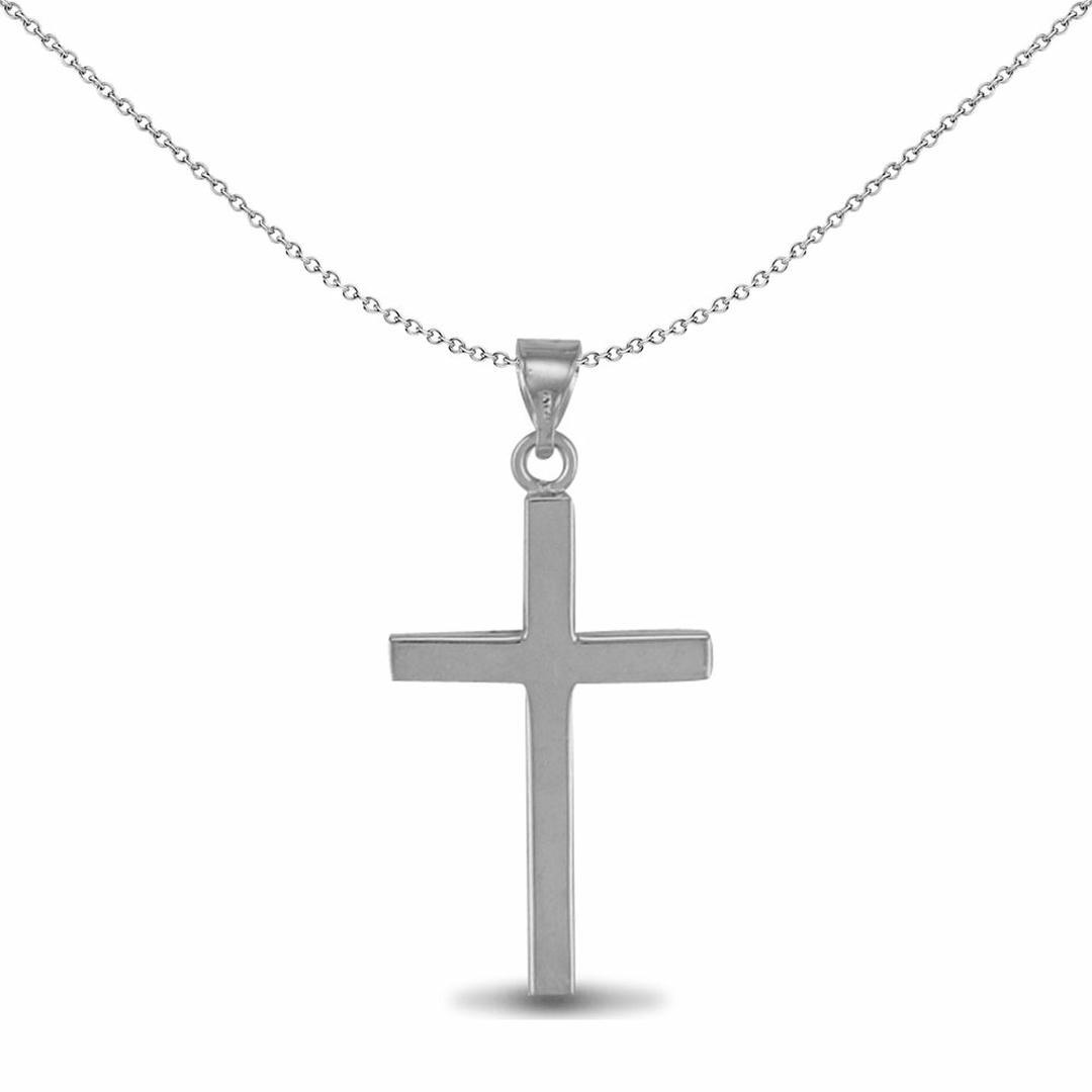 Sterling Silver  solid stamped Religious Cross Pendant 32mm - APX012