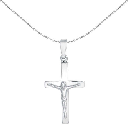 Sterling Silver  Stamped Crucifix Plain Cross Pendant - APX026