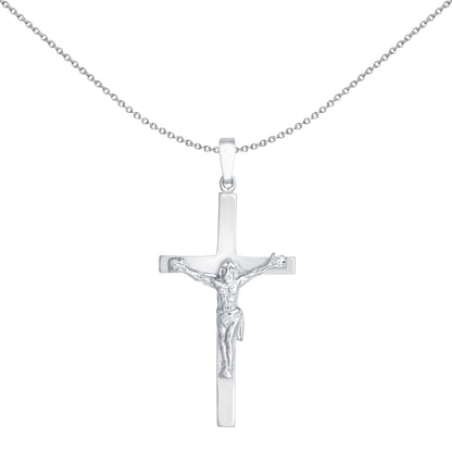 Sterling Silver  Stamped Crucifix Plain Cross Pendant - APX028