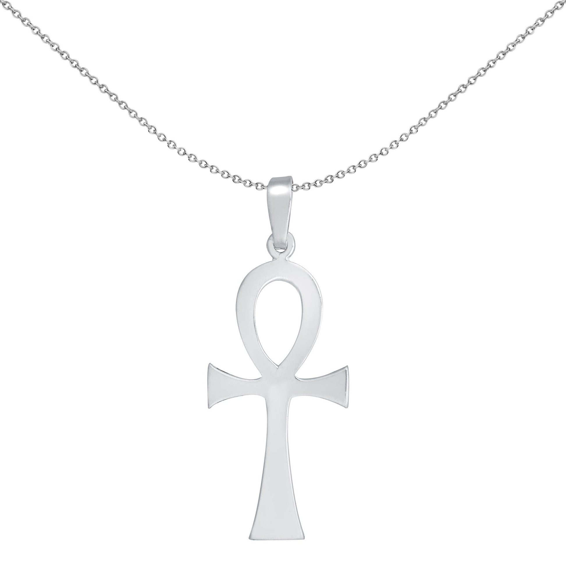 Sterling Silver  Egyptian Hieroglyph Ankh Cross Pendant - APX030