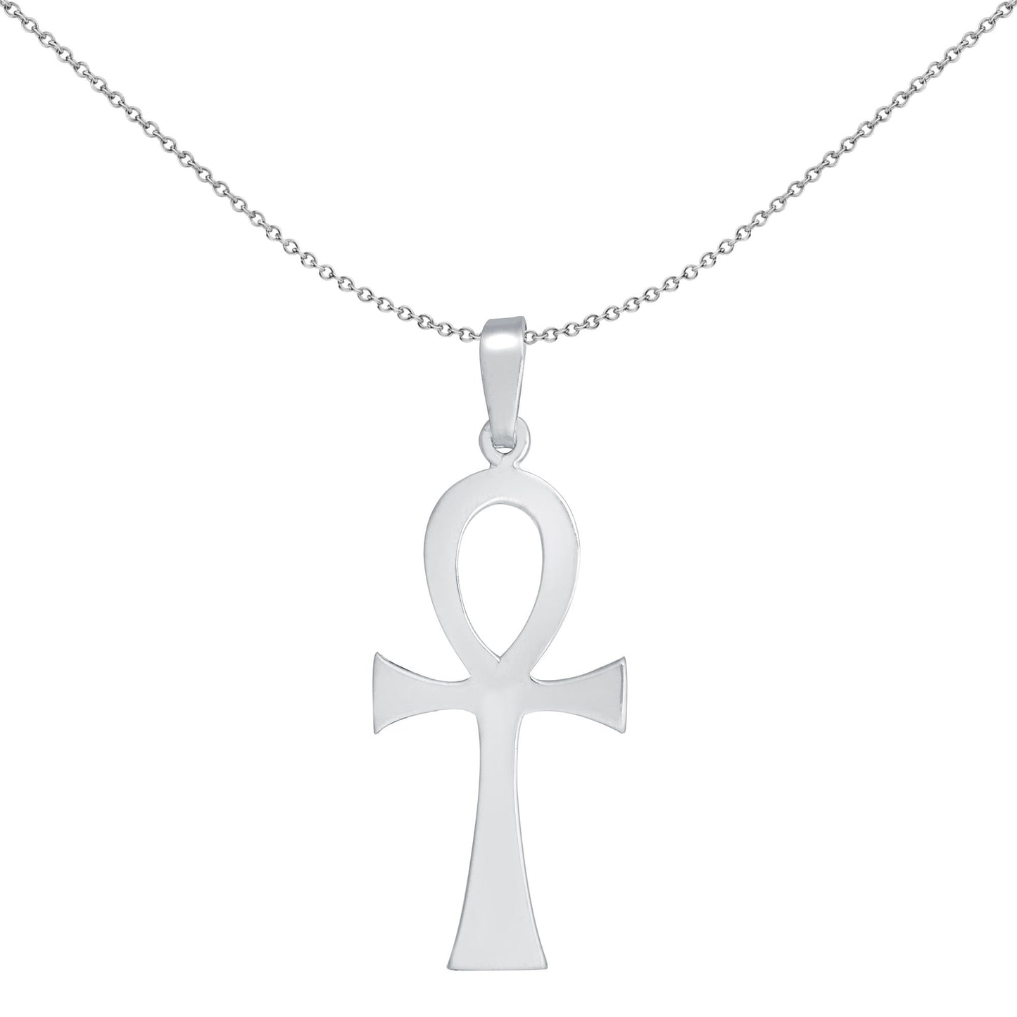 Sterling Silver  Egyptian Hieroglyph Ankh Cross Pendant - APX030
