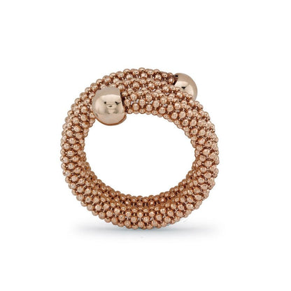 Rose Sterling Silver  Double Wrap Popcorn Beaded Fashion Ring - ARN044B