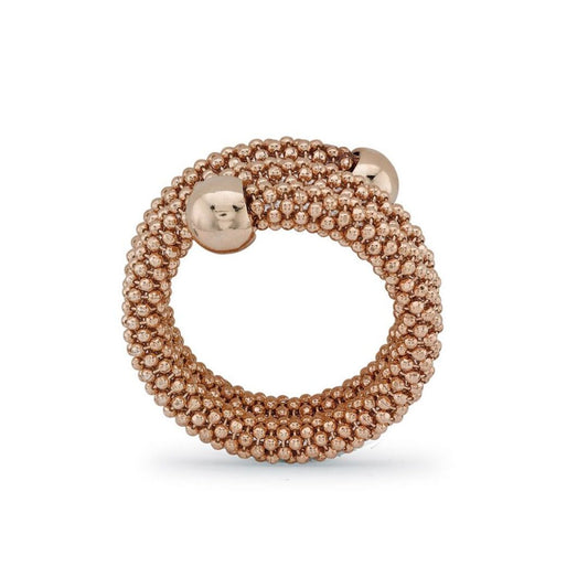 Rose Sterling Silver  Double Wrap Popcorn Beaded Fashion Ring - ARN044B