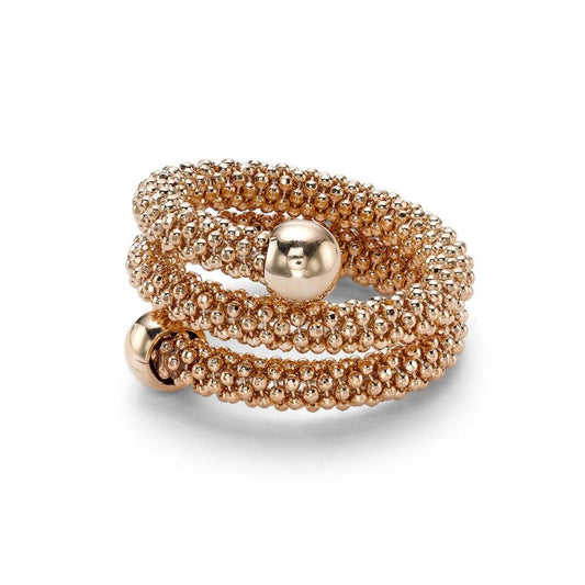 Rose Sterling Silver  Double Wrap Popcorn Beaded Fashion Ring - ARN044B