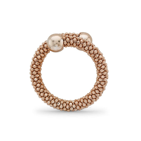 Rose Sterling Silver  Single Wrap Popcorn Beaded Fashion Ring - ARN045B