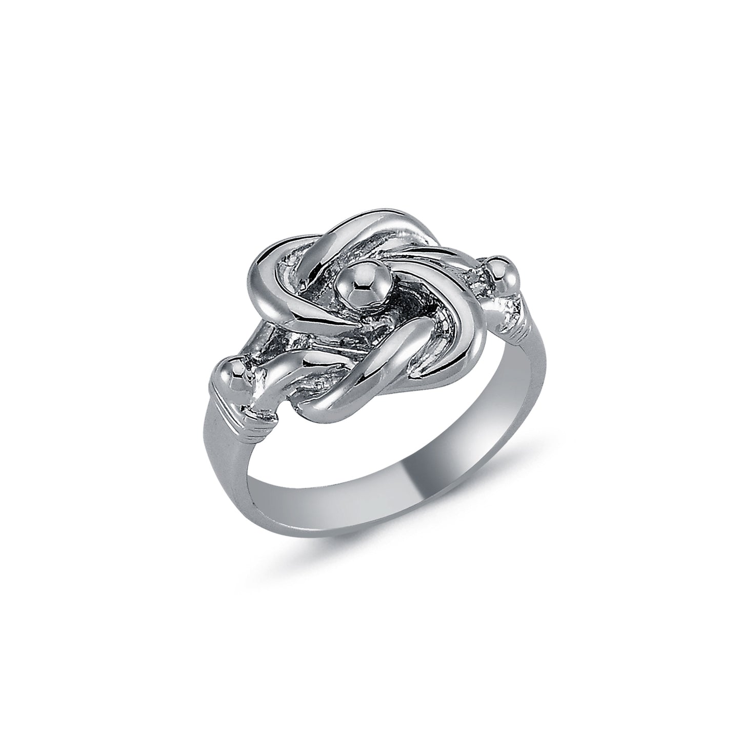 Mens Rhodium Plated Silver  Celtic Knot Love Ring 15mm - ARN084