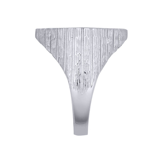 Silver  Ribbed Barked St George Ring (10th Ounce Coin Size) - ARN115-T