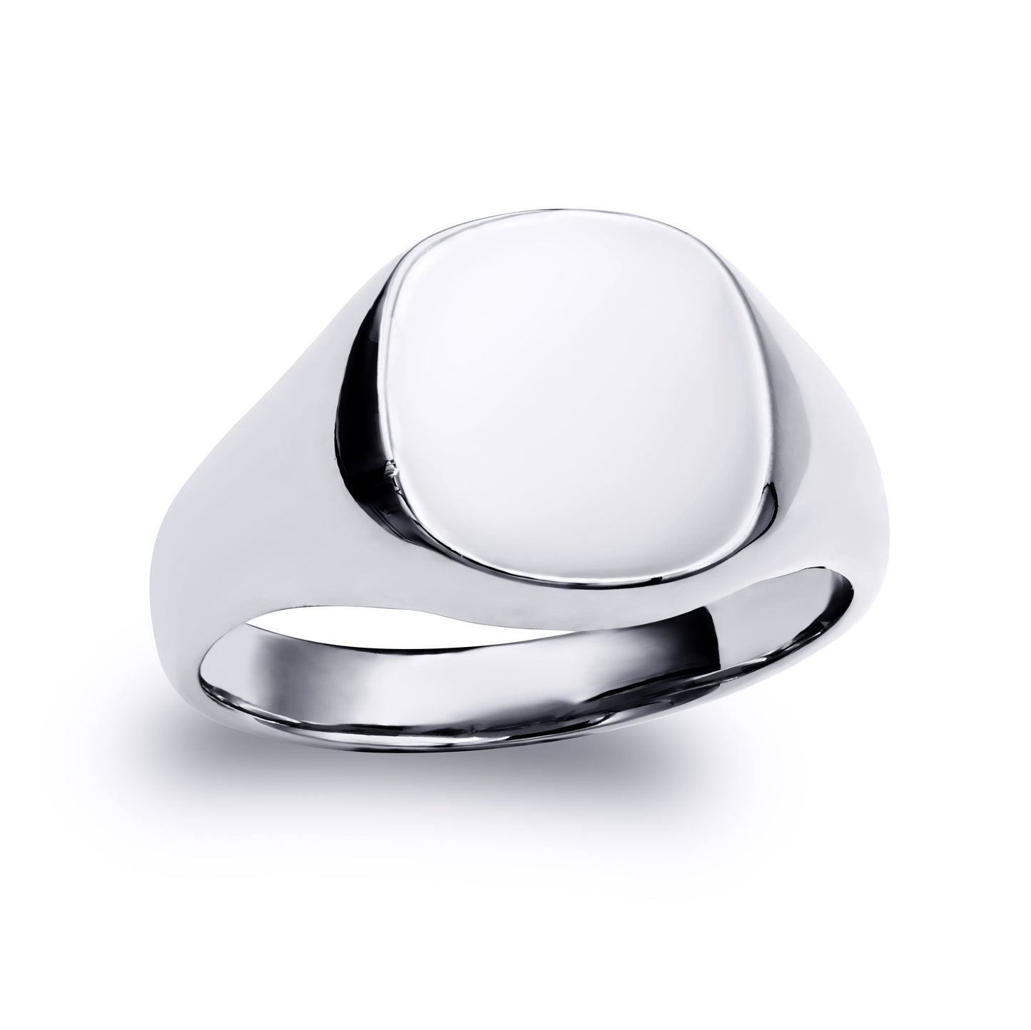 Sterling Silver  Polished Square Cushion Signet Ring - ARN123