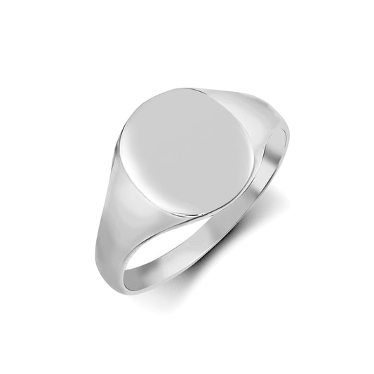 Sterling Silver  Polished Round Oval Signet Ring - ARN125