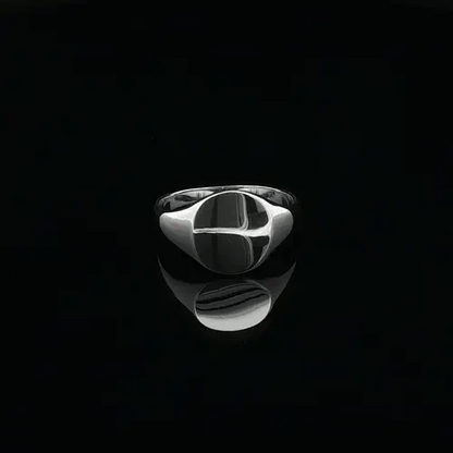 Sterling Silver  Polished Round Oval Signet Ring - ARN125