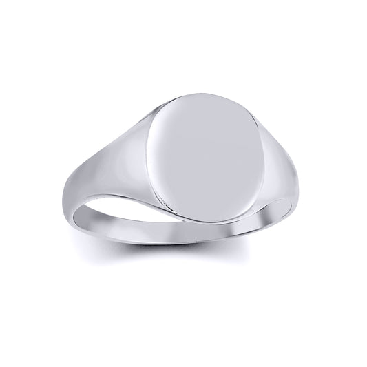 Sterling Silver  Polished Round Oval Signet Ring - ARN125