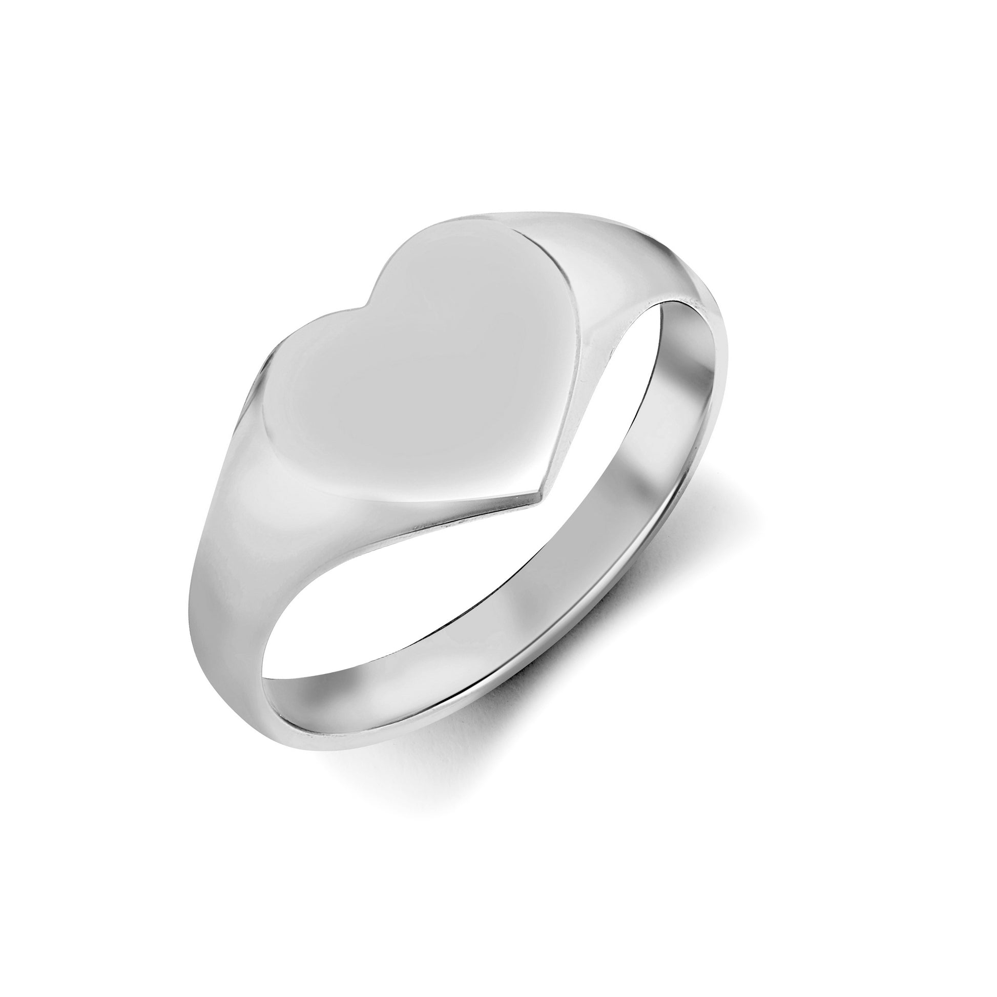 Sterling Silver  Polished Love Heart Signet Ring - ARN127