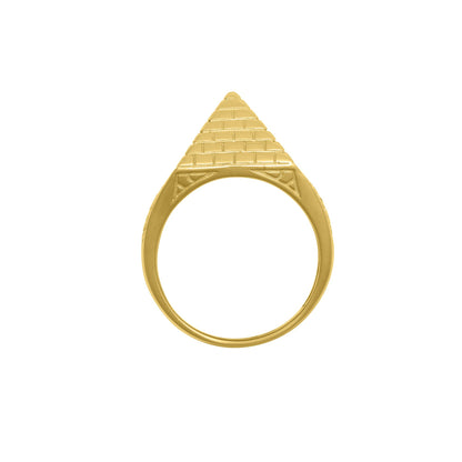 Mens Gold-Plated Silver  Egyptian Pyramid 15mm Signet Ring - ARN132A-GP