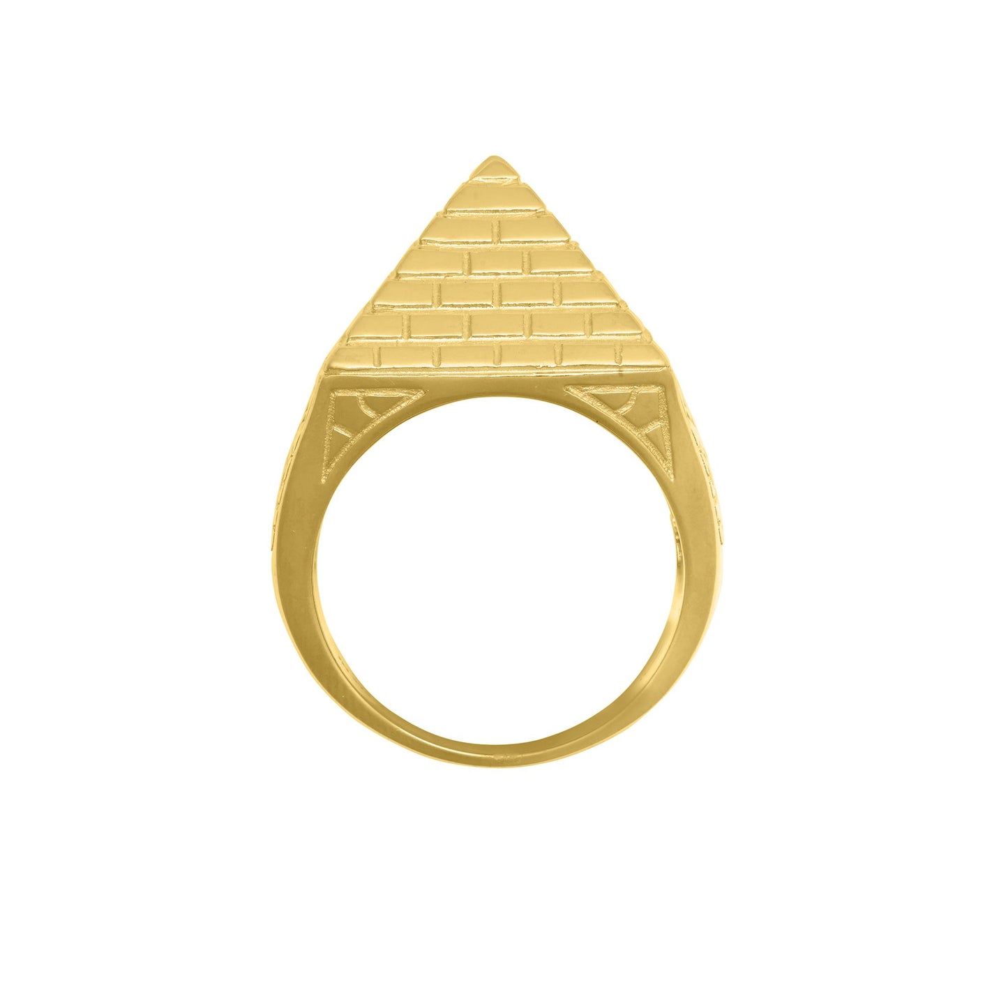 Mens Gold-Plated Silver  Egyptian Pyramid 20mm Signet Ring - ARN132B-GP