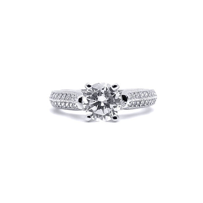 Sterling Silver  CZ Shoulder-set Solitaire Engagement Ring - ARN136