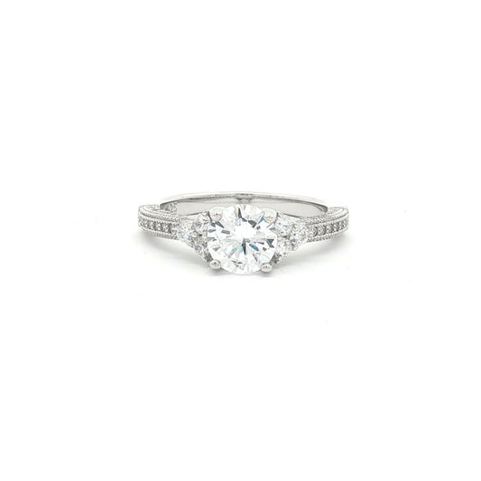 Sterling Silver  CZ Shoulder-set Solitaire Engagement Ring - ARN137