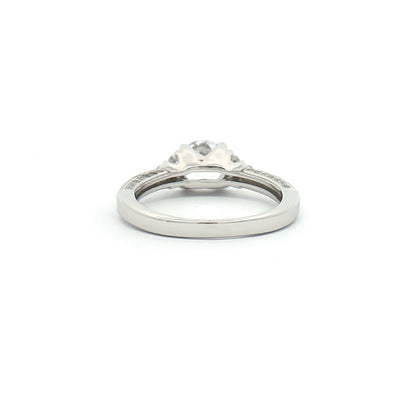 Sterling Silver  CZ Shoulder-set Solitaire Engagement Ring - ARN137
