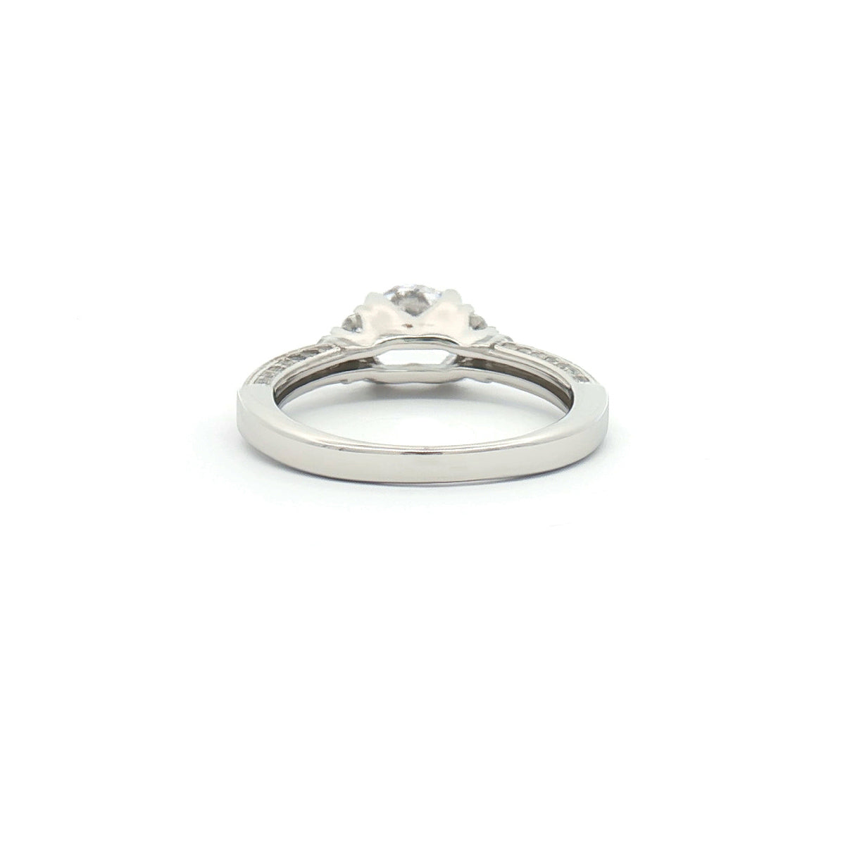 Sterling Silver  CZ Shoulder-set Solitaire Engagement Ring - ARN137