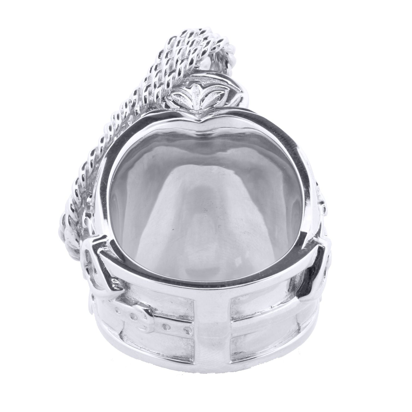 Silver  Carved Horse Saddle Stirrups Rope Saddle Ring - ARN159
