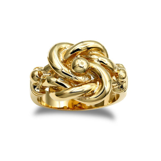 Gold-Plated Silver  Square Double Love Knot Ring - ARN160-GP