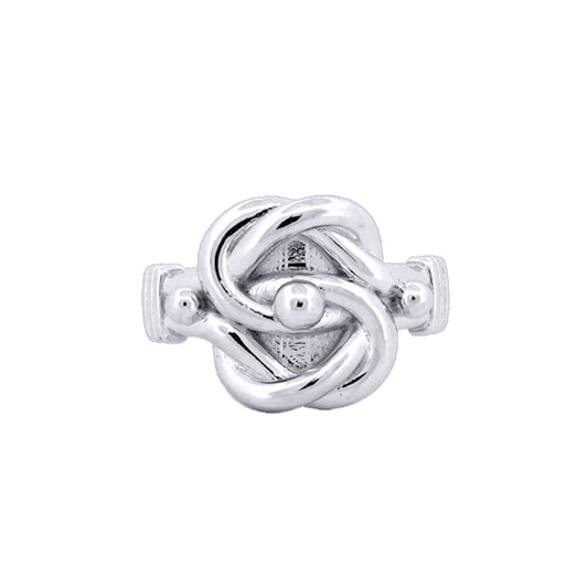 Silver  Square Double Love Knot Ring - ARN160