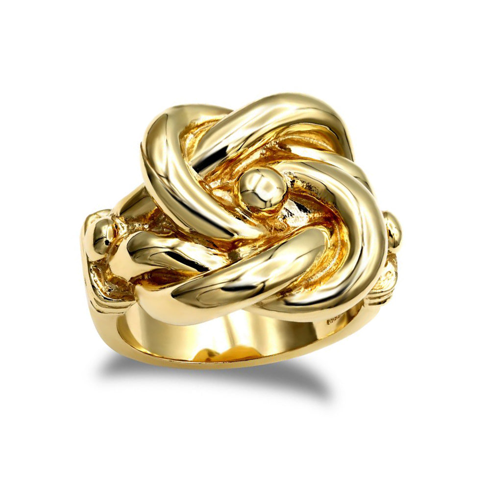 Gold-Plated Silver  Square Double Love Knot Ring - ARN162-GP