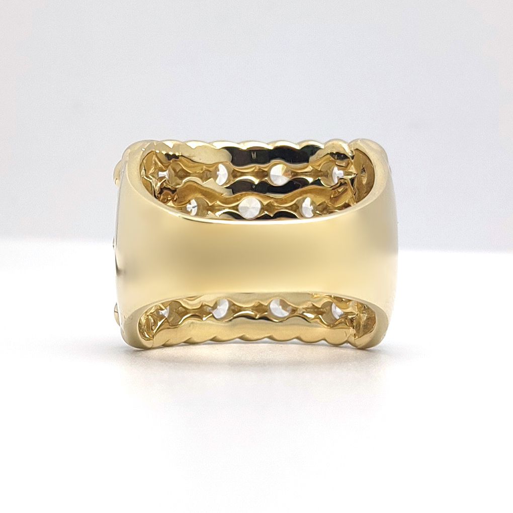 Gold-Plated Silver  Round CZ King George III Keeper Guard Ring - ARN167-GP