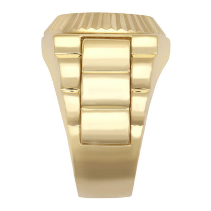 Gold-Plated Silver  CZ Fluted Bezel Presidential Cluster Ring - ARN168-GP