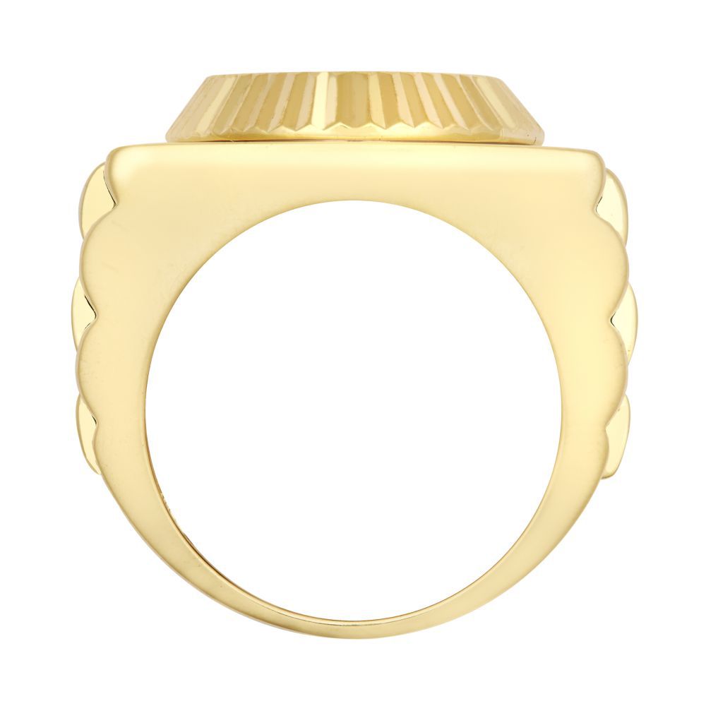 Gold-Plated Silver  CZ Fluted Bezel Presidential Cluster Ring - ARN168-GP