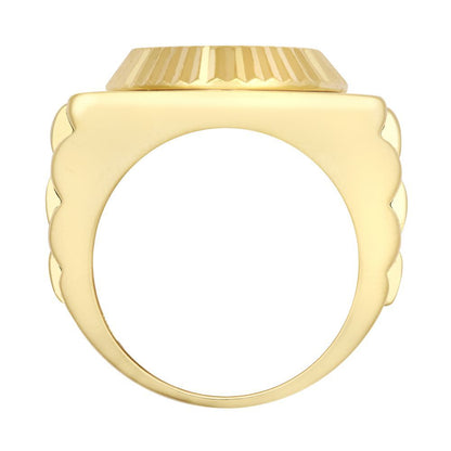 Gold-Plated Silver  CZ Fluted Bezel Presidential Cluster Ring - ARN168-GP