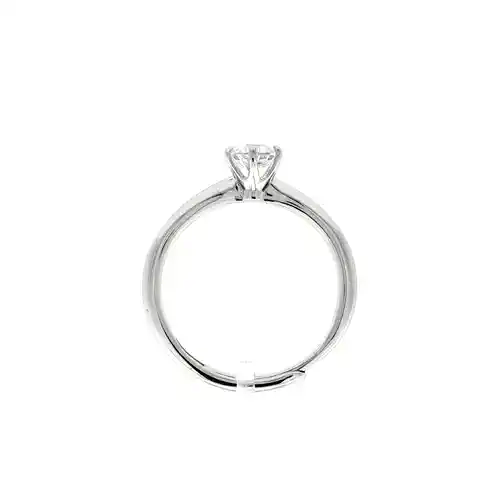 Silver  Solitaire CZ Adjustable Proposal Ring - 5mm (0.5ct Look) - ARN206A