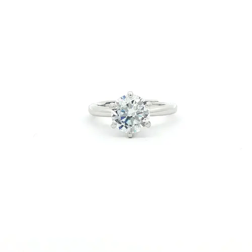 Silver  Solitaire CZ Adjustable Proposal Ring - 8mm (2ct Look) - ARN206C
