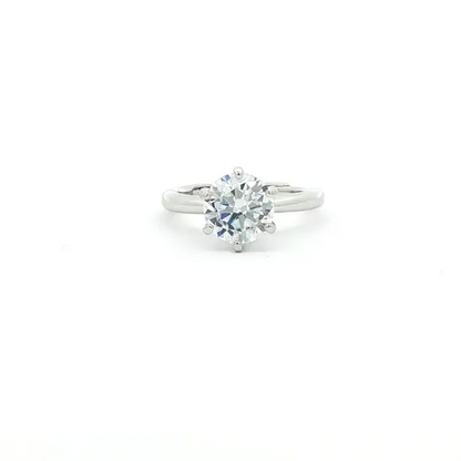 Silver  Solitaire CZ Adjustable Proposal Ring - 8mm (2ct Look) - ARN206C