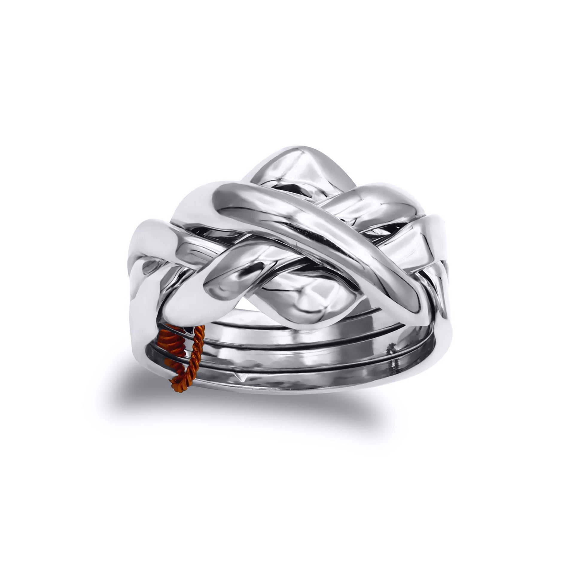 Unisex Solid 925 Sterling Silver  4 Piece Puzzle Ring - ARN207